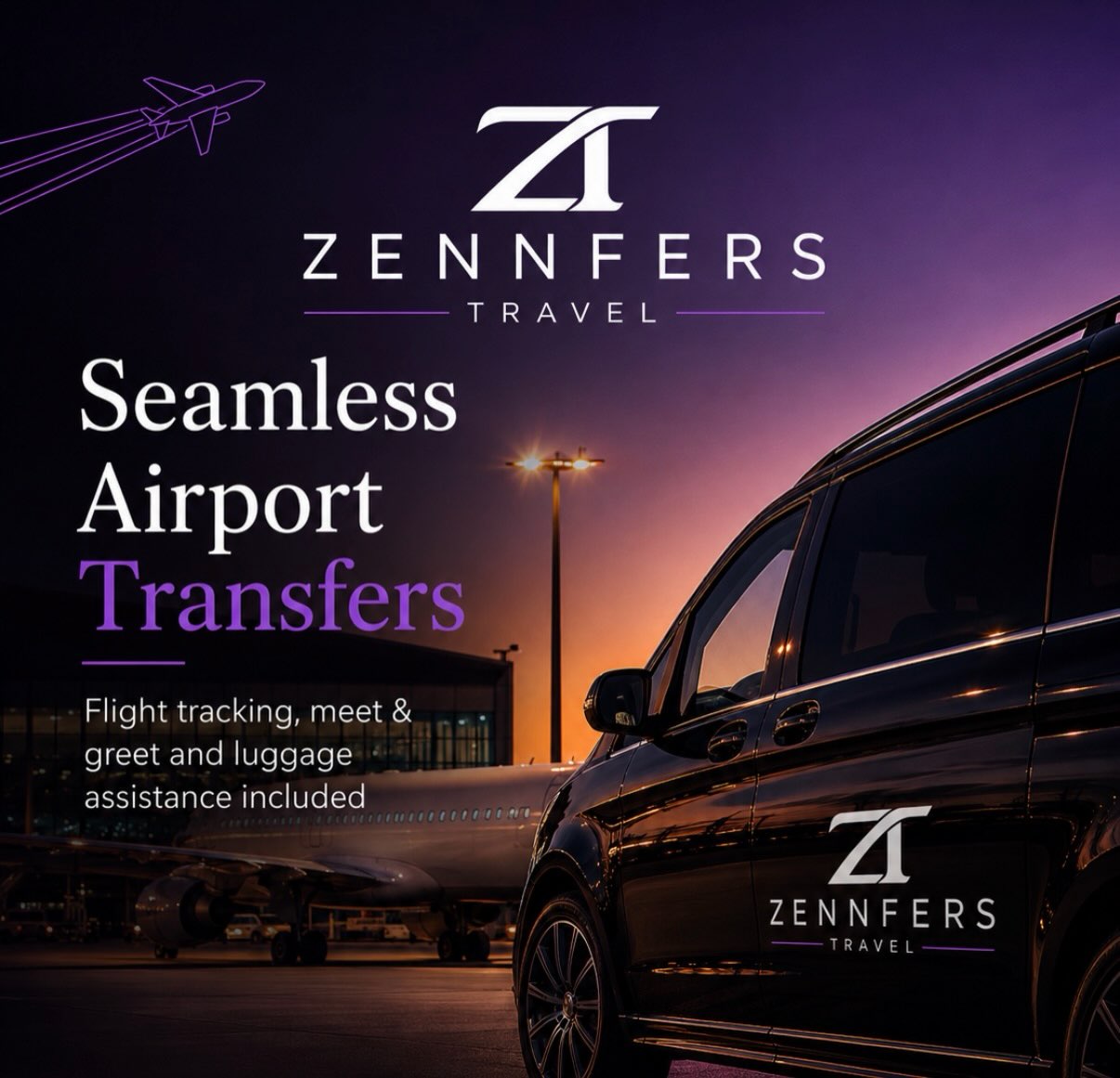 Zennfers airport transfer service artwork